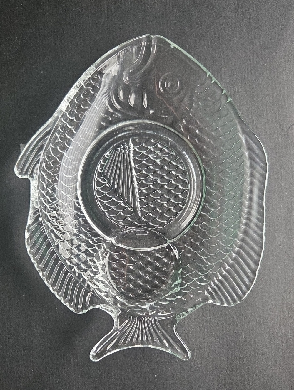 Clear Fish-Shaped Glass Decorative Dish - Clear